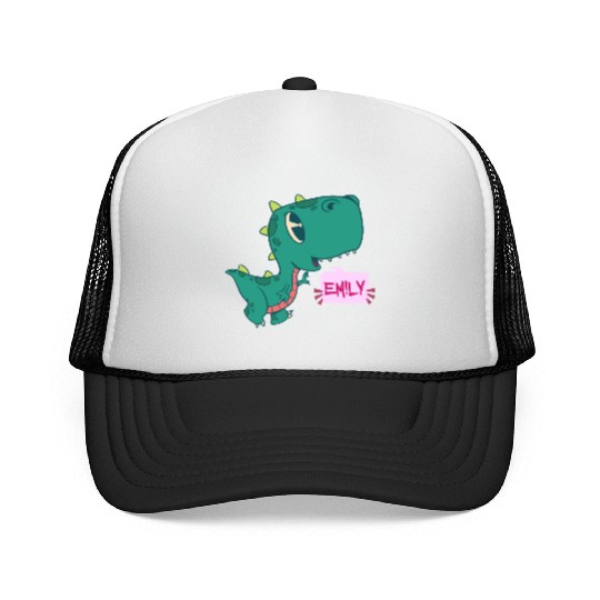 EMILY - Lovely girl name with cute dinosaur Trucker Caps