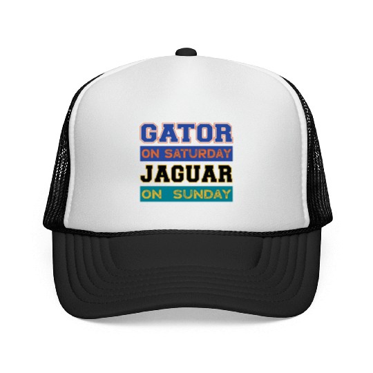 Gator On Saturday Jaguar On Sunday Jacksonville Fo Trucker Caps