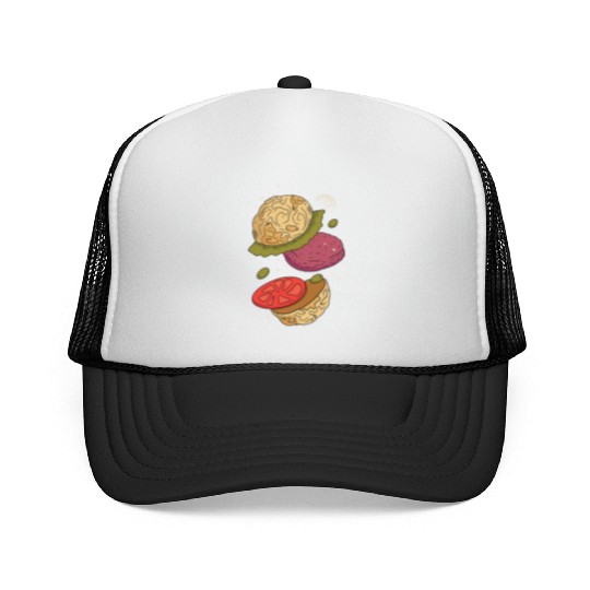 Planets burger vegetables Planets burger vegetable Trucker Caps
