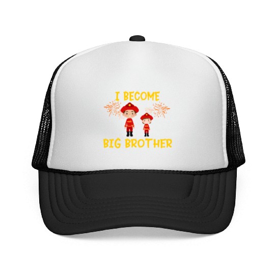 Big brother fire truck fireman Trucker Caps