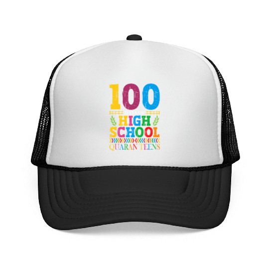 100 Days Of High School Quaran-teens Masked Trucker Caps