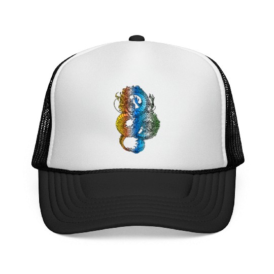 Japanese Dragon Vintage Demon Retro 102 Trucker Caps