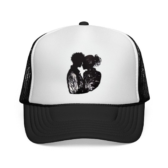 Sweet Couple's Firm Embrace, Valentine's Gift, Trucker Caps