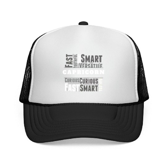 Capricorn Zodiac Star Sign Word Cloud Square Monoc Trucker Caps