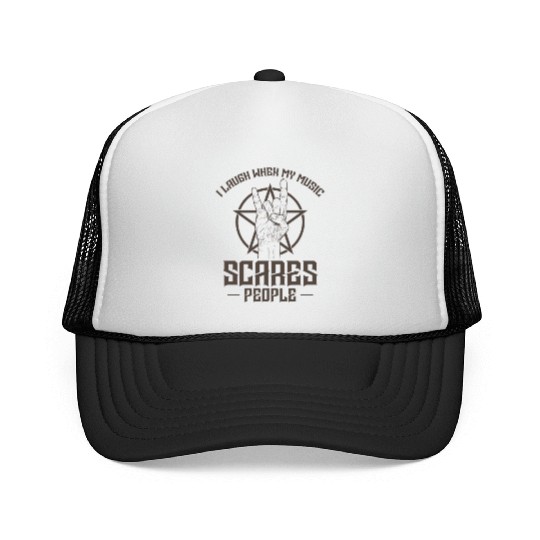 I laugh when my Music scares People Heavy Metal Trucker Caps