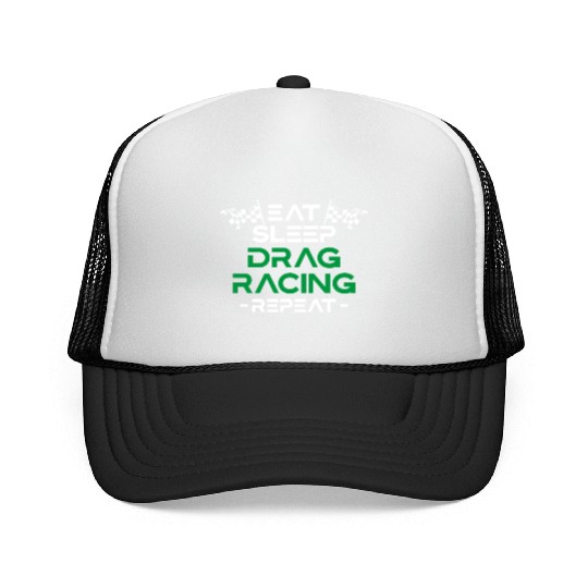 Drag Racing Race Car Eat Sleep Trucker Caps
