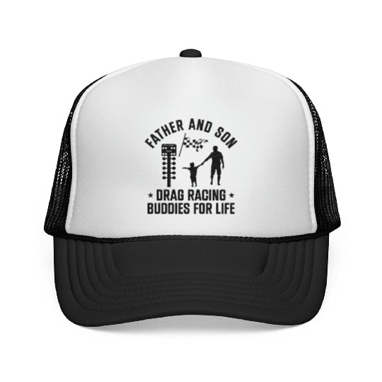 Drag Racing Race Car Dad Son Trucker Caps
