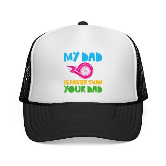 Drag Racing Race Car Dad Son Trucker Caps