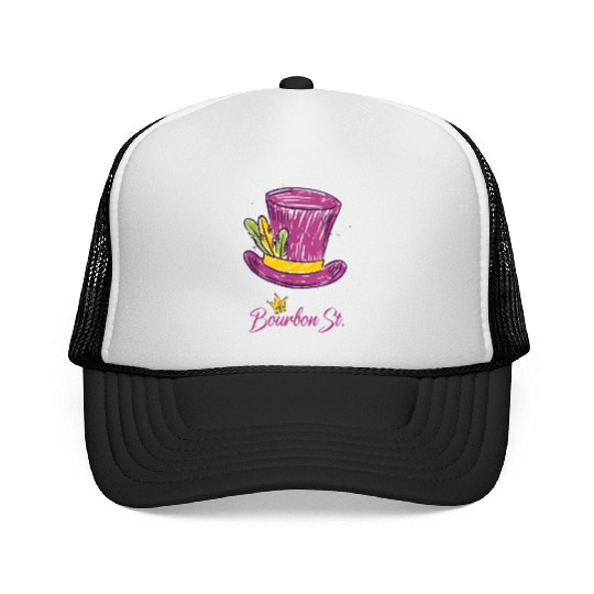 Bourbon Street Mardi Gras New Orleans French Quart Trucker Caps