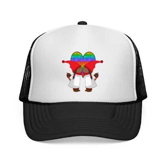 Black Lesbian Gnome Valentines Day Couples Gift Trucker Caps