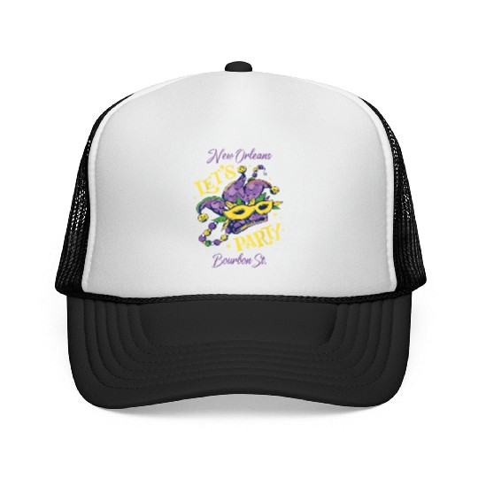 Mardi Gras Bourbon Street New Orleans Souvenir Lou Trucker Caps