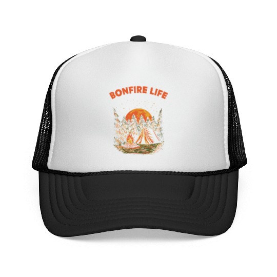 Bonfire Life Camping Wildlife Camper Outdoor Natur Trucker Caps
