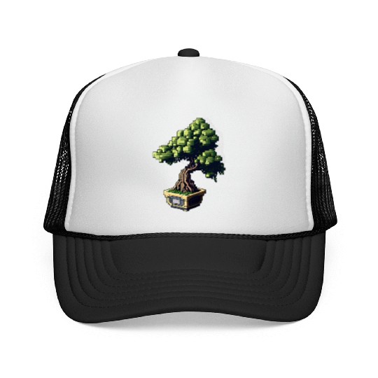 8 Bit Bonsai Tree Trucker Caps