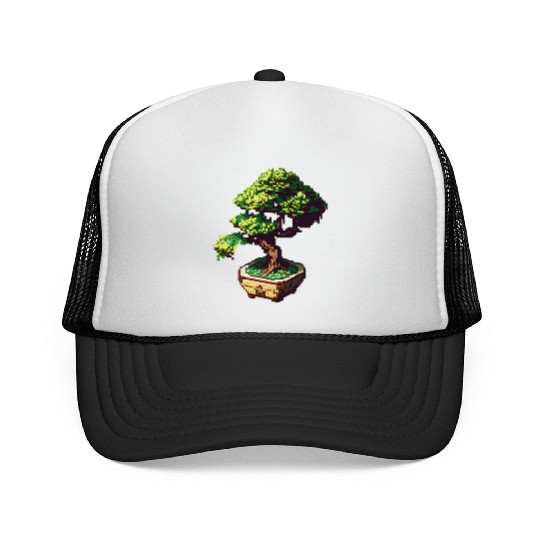8 Bit Bonsai Tree Trucker Caps