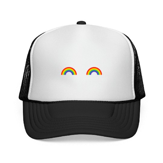 LGBT Rainbow Flag Titties Trucker Caps