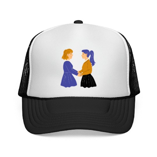 lesbian lgbtq pride valentine day 2023 valentines Trucker Caps