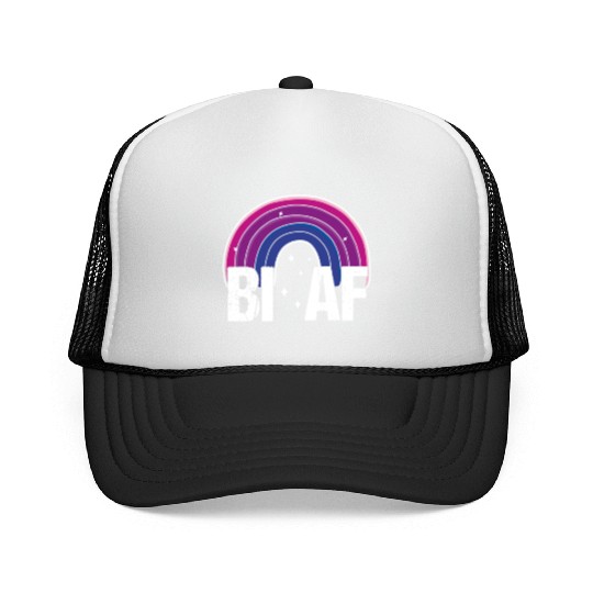 Bi AF Bisexual Pride Flag Rainbow Trucker Caps