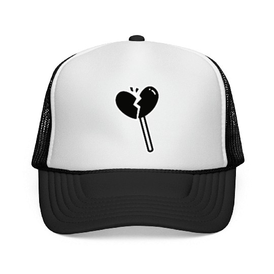 Broken Heart Lollipop Candy Trucker Caps