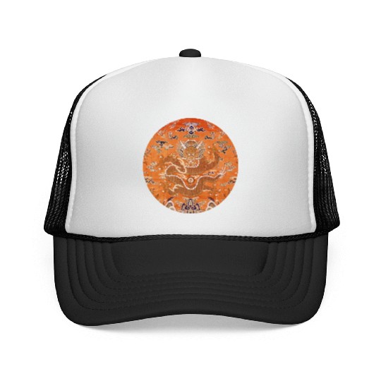 Chinese dragon fabric Trucker Caps