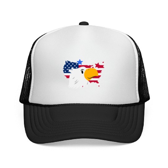 Celebrate independence day a cute Eagle Trucker Caps
