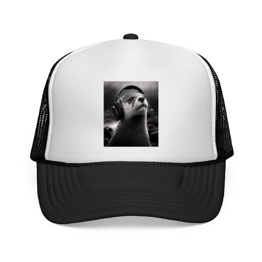 Musician Animal Pet Owners Otter Music Lover Trucker Caps