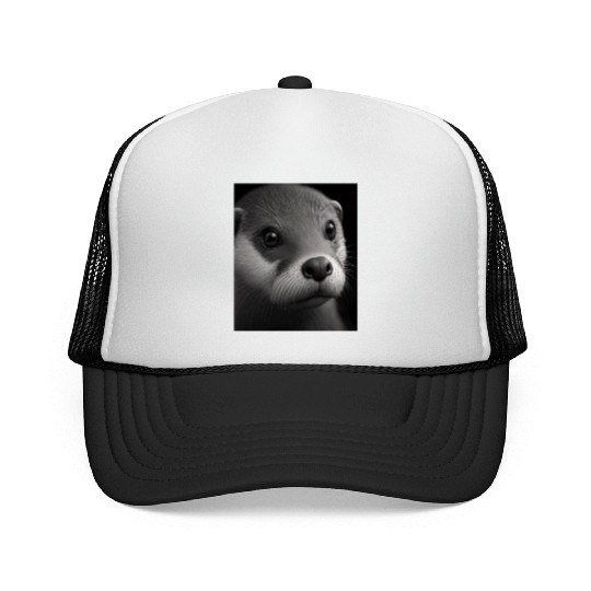 Fashionable Otter Design Cool Sea Otter With Blue Trucker Caps