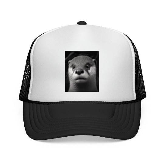 Fashionable Otter Design Cool Sea Otter With Blue Trucker Caps