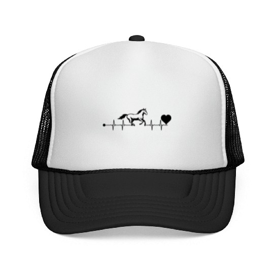 Heart beat with horse Trucker Caps