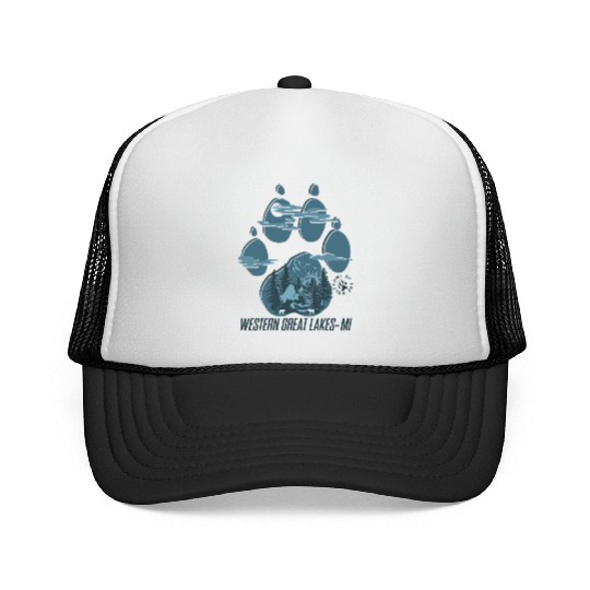 Western great lakes Michigan home of the wolf Trucker Caps