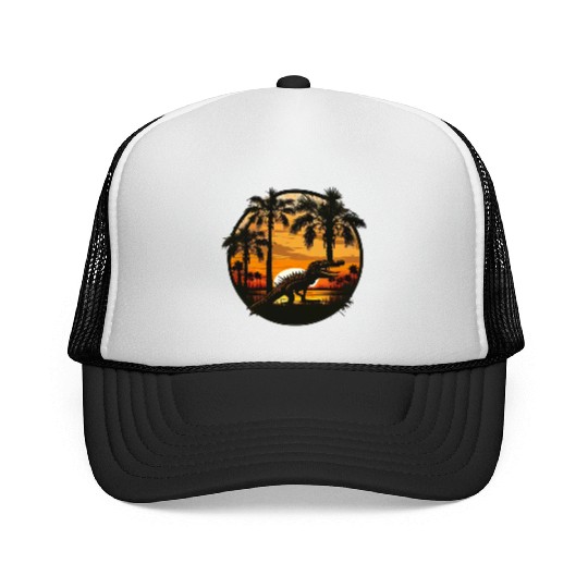 Florida Everglades Sunset Alligator and Palm Tree Trucker Caps