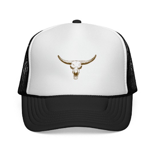 bull skull Trucker Caps