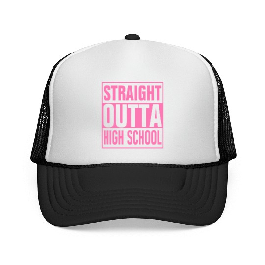 Straight Outta High School graduation Trucker Caps