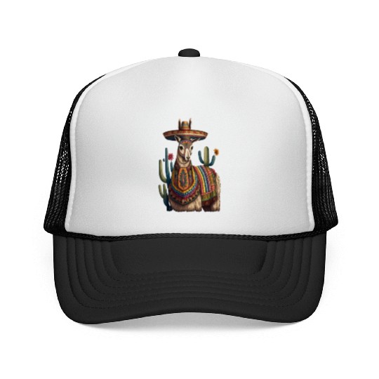 Cute Llama Animal Lovers Mexican Llama Mexican Trucker Caps