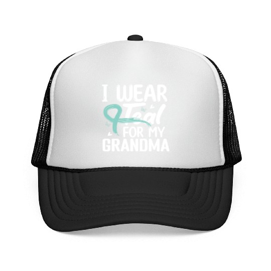 I Wear Teal For My Grandma Cervical Cancer Trucker Caps