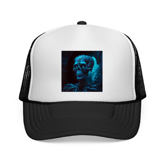 Glamour shot of a skeletal dark witch Trucker Caps