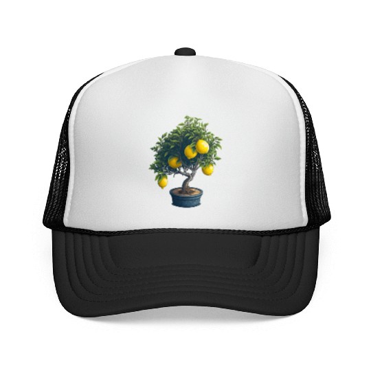 Lemon Bonsai Tree Trucker Caps