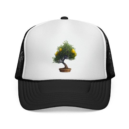 Lemon Bonsai Tree Trucker Caps