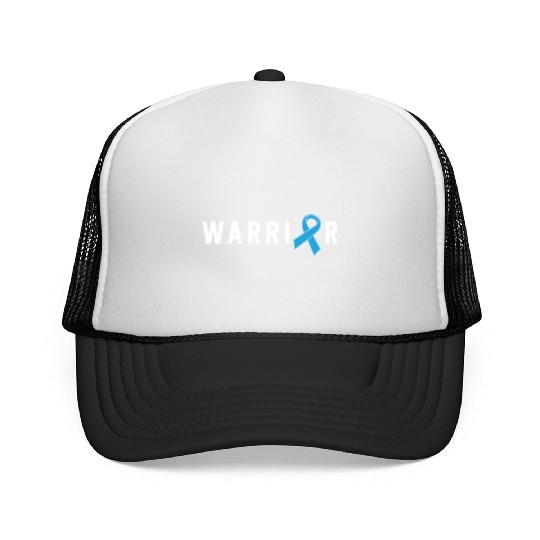 Prostate Cancer Warrior Light Blue Ribbon Dad Trucker Caps
