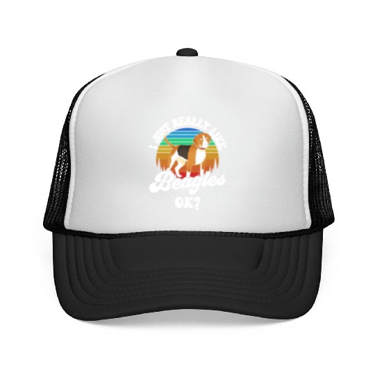 I Just Really Like Beagles Ok Beagle Puppy Dog Trucker Caps