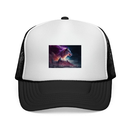 Electric Mountain, Violet Skies, and a Luminous Wo Trucker Caps