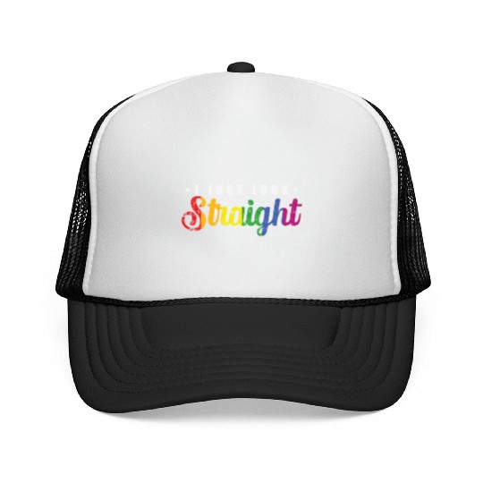 I just look straight LGBT Rainbow Pride Trucker Caps