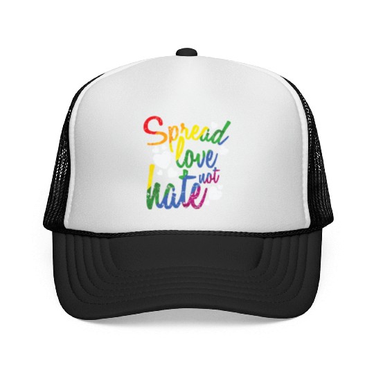 Spread Love not hate LGBT Rainbow Trucker Caps