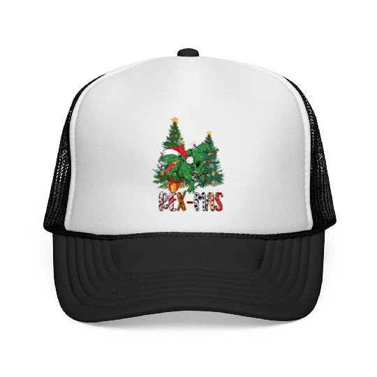 Dino dinosaur T-rex Trex Tyrannosaurus Xmas Trucker Caps