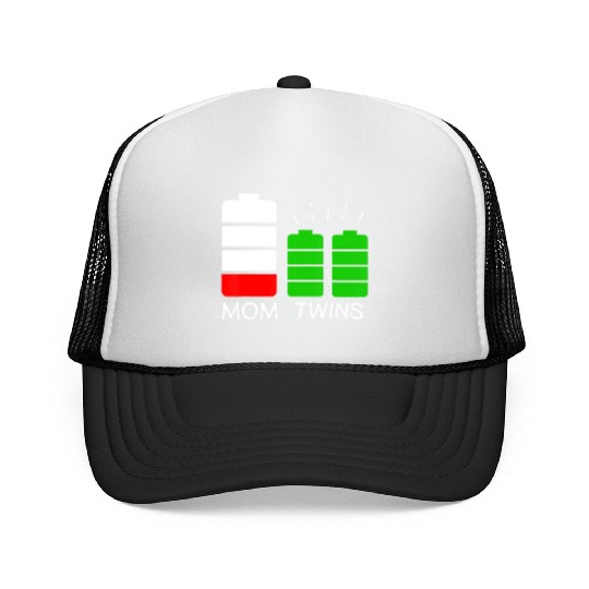 Twin Mom Low Battery Tired Mom Of Twins Trucker Caps