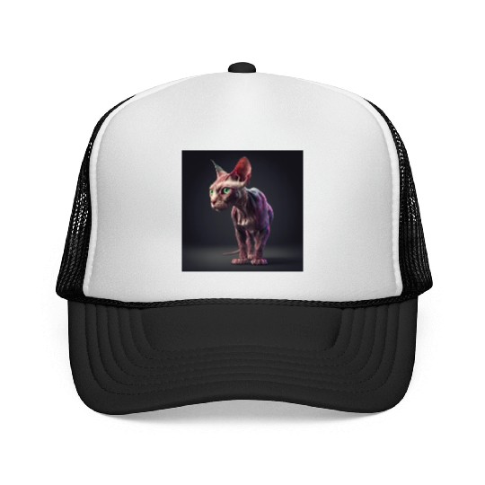 Canadian Sphynx cat with transparent skin Trucker Caps