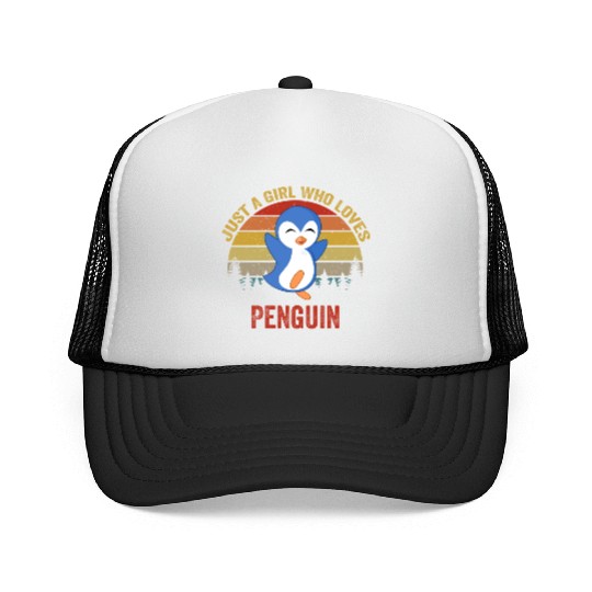 Just A Girl Who Loves Penguins Penguin Lover Trucker Caps