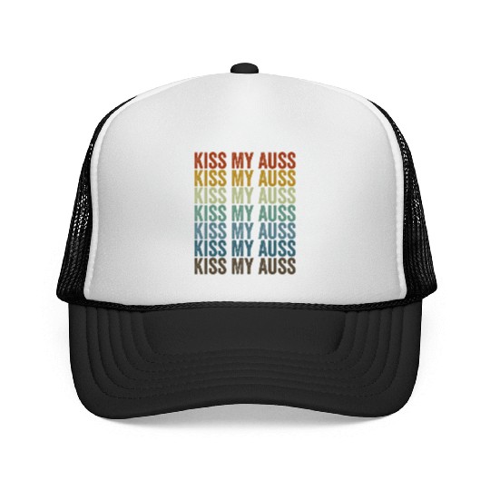 Kiss My Auss Australian Shepherd Dog Dog Lover Trucker Caps