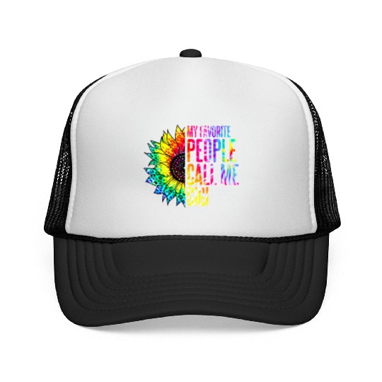 My Favorite People Call Me Gigi Sunflower Tie Dye Trucker Caps