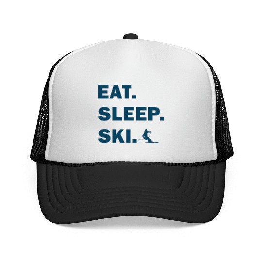 Skiing and Snowboarding - Eat Sleep Ski Trucker Caps