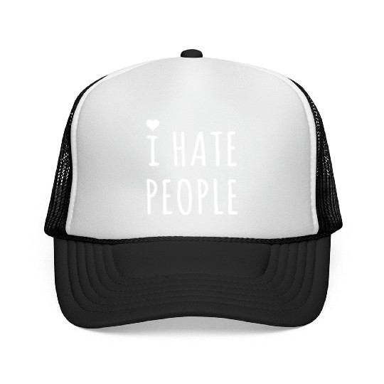I hate people Trucker Caps